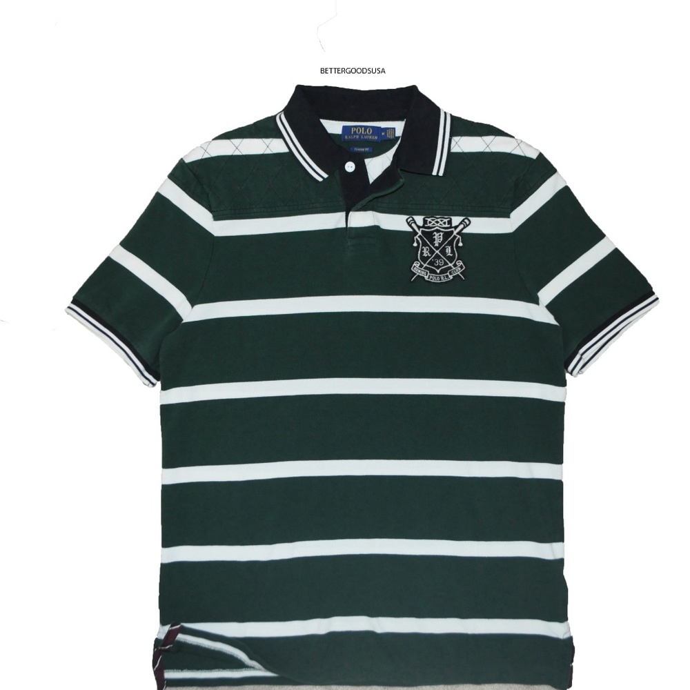 polo ralph lauren rugby polo shirt striped medium